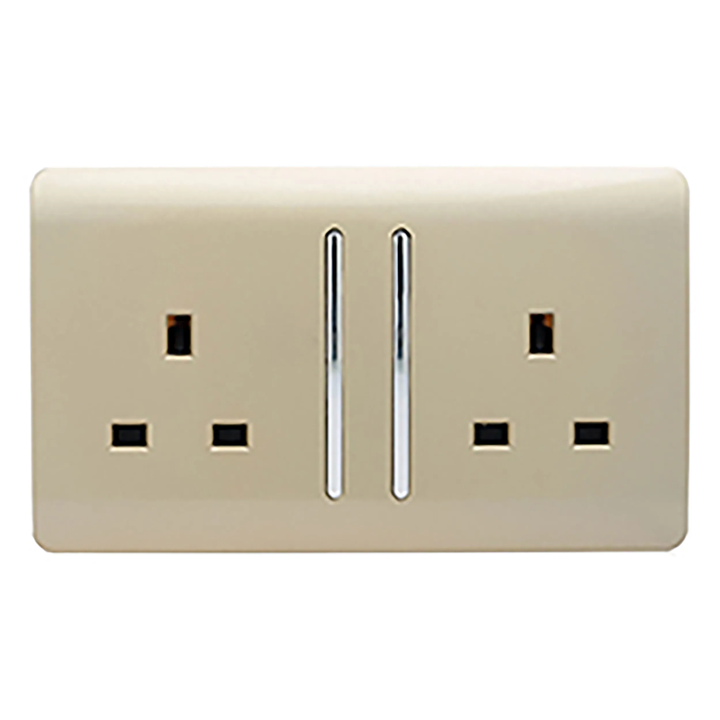 ART-SKT213LGO  2 Gang 13Amp Long Switched Double Socket Champagne Gold